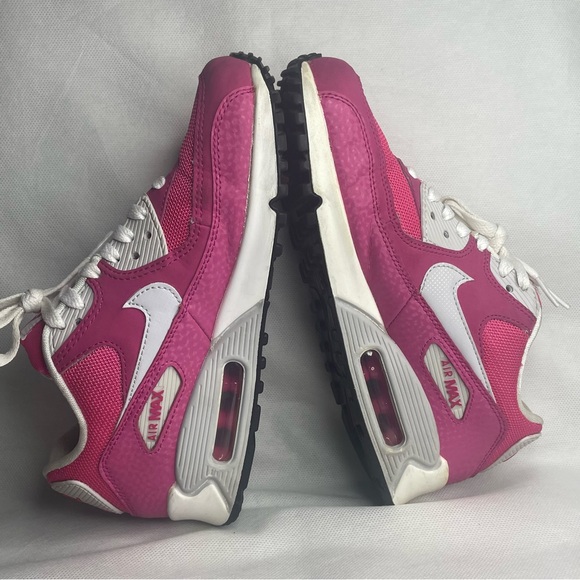 Nike Air Max 90 ‘13 GS Sneakers Youth US 5Y Textured Leather Elephant Pink White - Picture 9 of 16